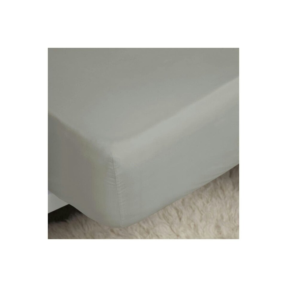 image 1 of Belledorm 200 Thread Count Egyptian Cotton Fitted Sheet - Platinum - 6ft 6