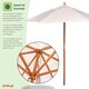 image 4 of Oypla 2.1m Wooden White Garden Parasol Outdoor Patio Umbrella Canopy White