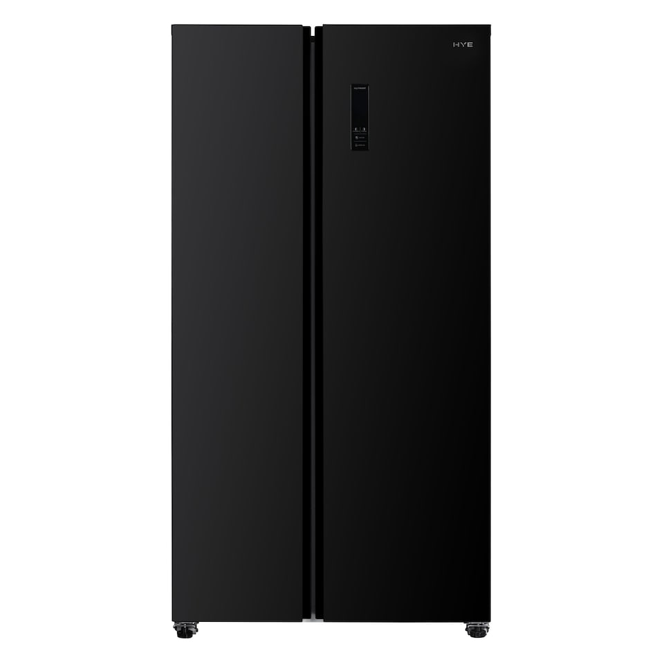 image 1 of HYE 442 Litre No Frost American Fridge Freezer, 91cm, Black - RF01AM442B01