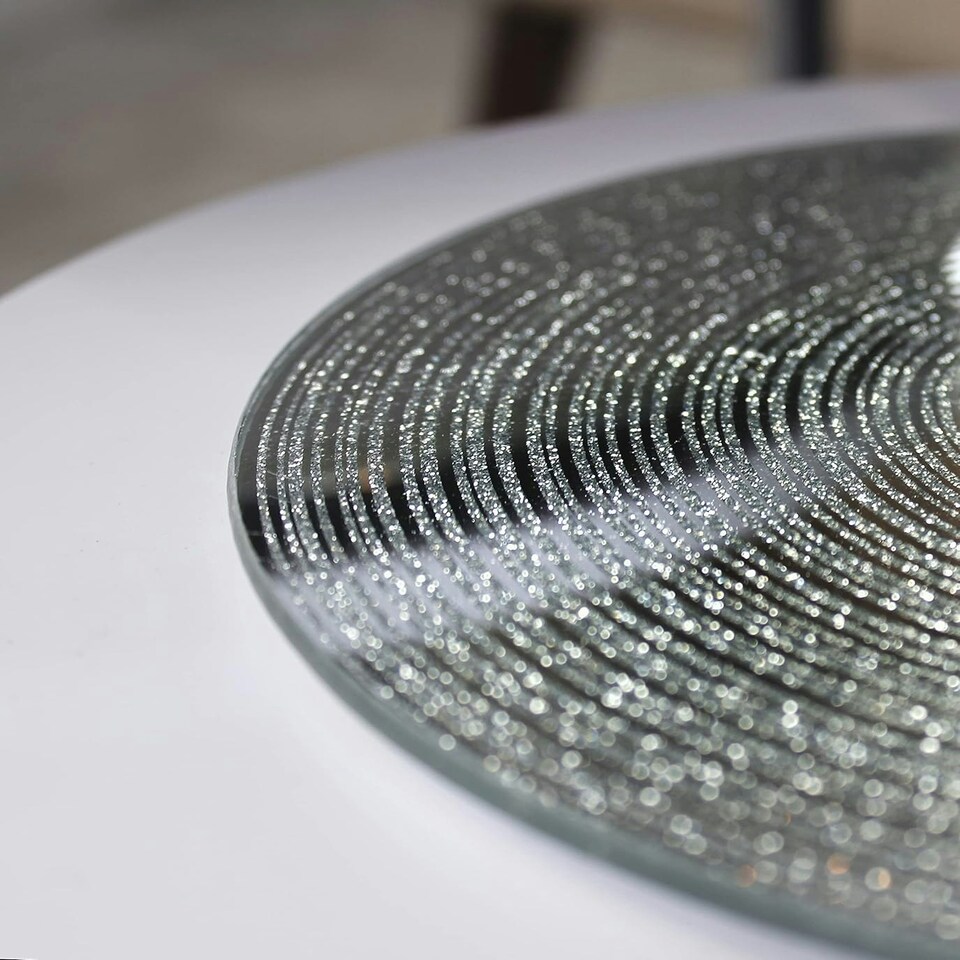 image 1 of Marco Paul 20cm Silver Mirrored Candle Plate