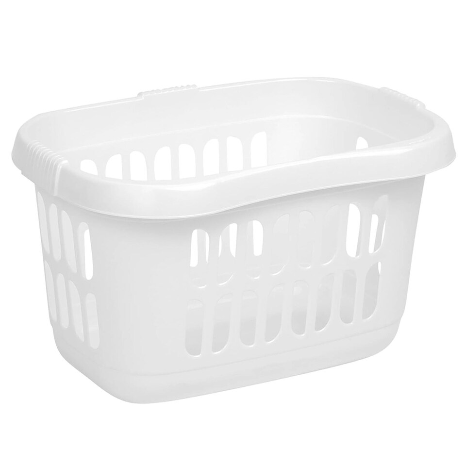 image 1 of 2 x Ice White Plastic Laundry Utility Hipster Baskets For Transporting Washing Clothes White