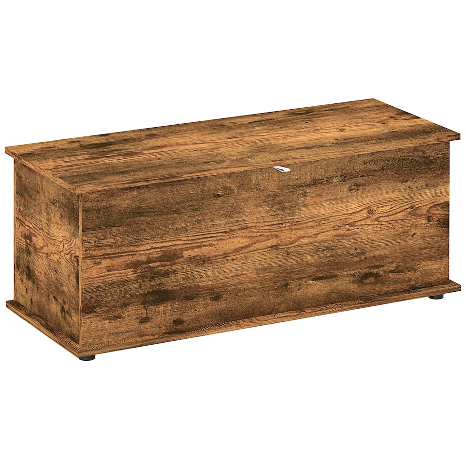 image 1 of HOMCOM Storage Chest With Lid, 113L Storage Box, Rustic Brown Brown