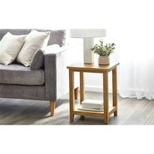 Classic Solid Oak Lamp/Side Table | Brown | Brown