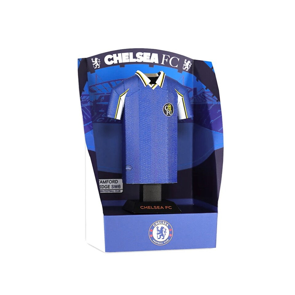 image 1 of RadStuff Metal Alloy Football Shirt - Retro Chelsea Home Kit 1998