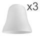 image 2 of ValueLights 3 Pack Bell Shaped White Frosted Glass Replacement Shades