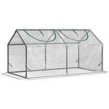 Outsunny Greenhouse Plants Foil Tomato Vegetable House W 2 Windows White