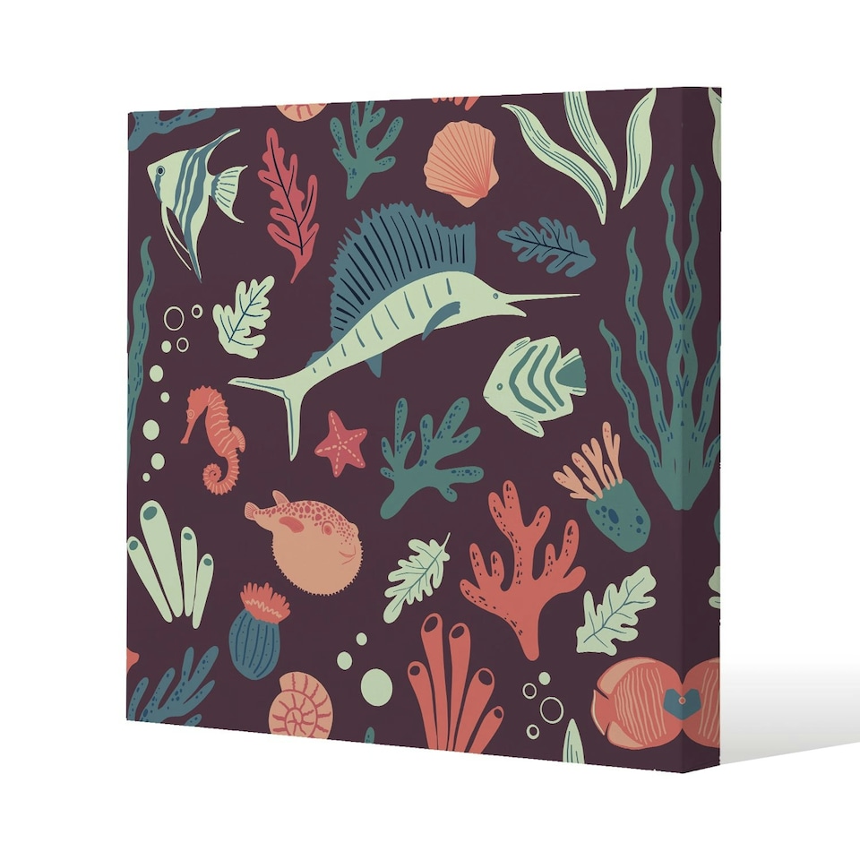 image 1 of Sealife (Canvas Print) 46 x 46 x 4cm