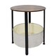 image 5 of Industrial Design Side Table With Cream Fabric Storage Base N/A