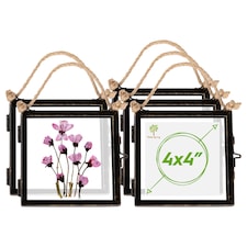 Nicola Spring Hanging Metal Photo Frames - 4" x 4" - Black - Pack of 5 | Black | Black | One Size