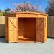 image 3 of Corner Shed Double Doors Tongue and Groove Garden Shed Workshop Approx 8 x 8 Feet - Honey Brown Timber Basecoat Brown