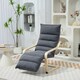 image 2 of HOMCOM Birch Wood Lounge Chair for Living Room, Bedroom Grey | Natural Birch