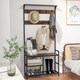 image 10 of COSTWAY 3 in 1 Coat Rack Hall Tree with Shoe Bench   Shoe Storage Coffee