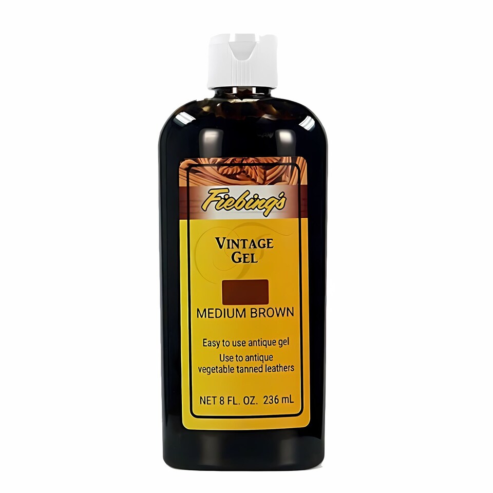 image 1 of Fiebing's Vintage Gel - Instant Antique Leather Finish Polish 8oz | Brown | Medium Brown