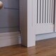 image 6 of Vida Designs Chelsea Radiator Cover Painted MDF Slatted Cabinet, White, 140-204cm