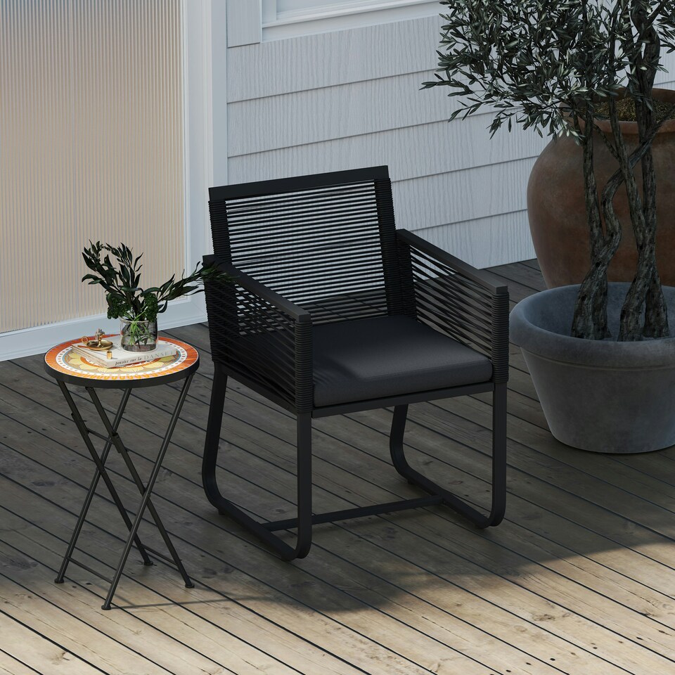 image 1 of Outsunny Mosaic Garden Table, 35.5cm Folding Coffee Table, Orange
