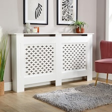 Large Radiator Cover MDF Wooden Home Decorative Modern Design | White