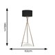 image 3 of ValueLights Camden Copper Tripod Floor Lamp with Charcoal Shade Grey