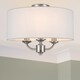 image 1 of COSYLYTE Winston 3 Light Classic Faux Linen Shade Ceiling Light - Brushed Nickel | Silver | Brushed Nickel | 1