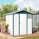image 9 of Outsunny 9 x 6FT Metal Garden Shed, Tool Storage with Lockable Door, Window, Galvanised Outdoor Storage Shed  for Garden, Patio, Green