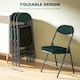 image 4 of HOMCOM Folding Chairs Set of 4 with Cushioned Seat, Steel Frame, Teal Green