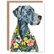 Greeting Card Dog Lover Hawaiian Shirt Great Dane Portrait Birthday