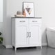image 2 of kleankin Freestanding Bathroom Cabinet, Storage Cupboard with 2 Drawers, Double Doors, Adjustable Shelf, White