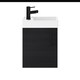 image 1 of Balterley Wall Hung Vanity Basin 400mm Charcoal & Matt Black Handle