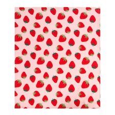 OHS 10 x Strawberry Ultra Soft Polar Throw Blanket, 120x150cm - Pink