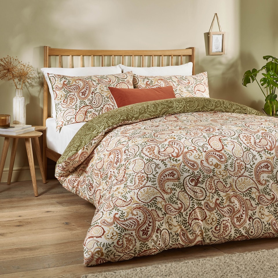 image 1 of Duvet Day Anika Paisley Printed Soft Touch Duvet Cover Set | Multi | Multicolour | Single | 1