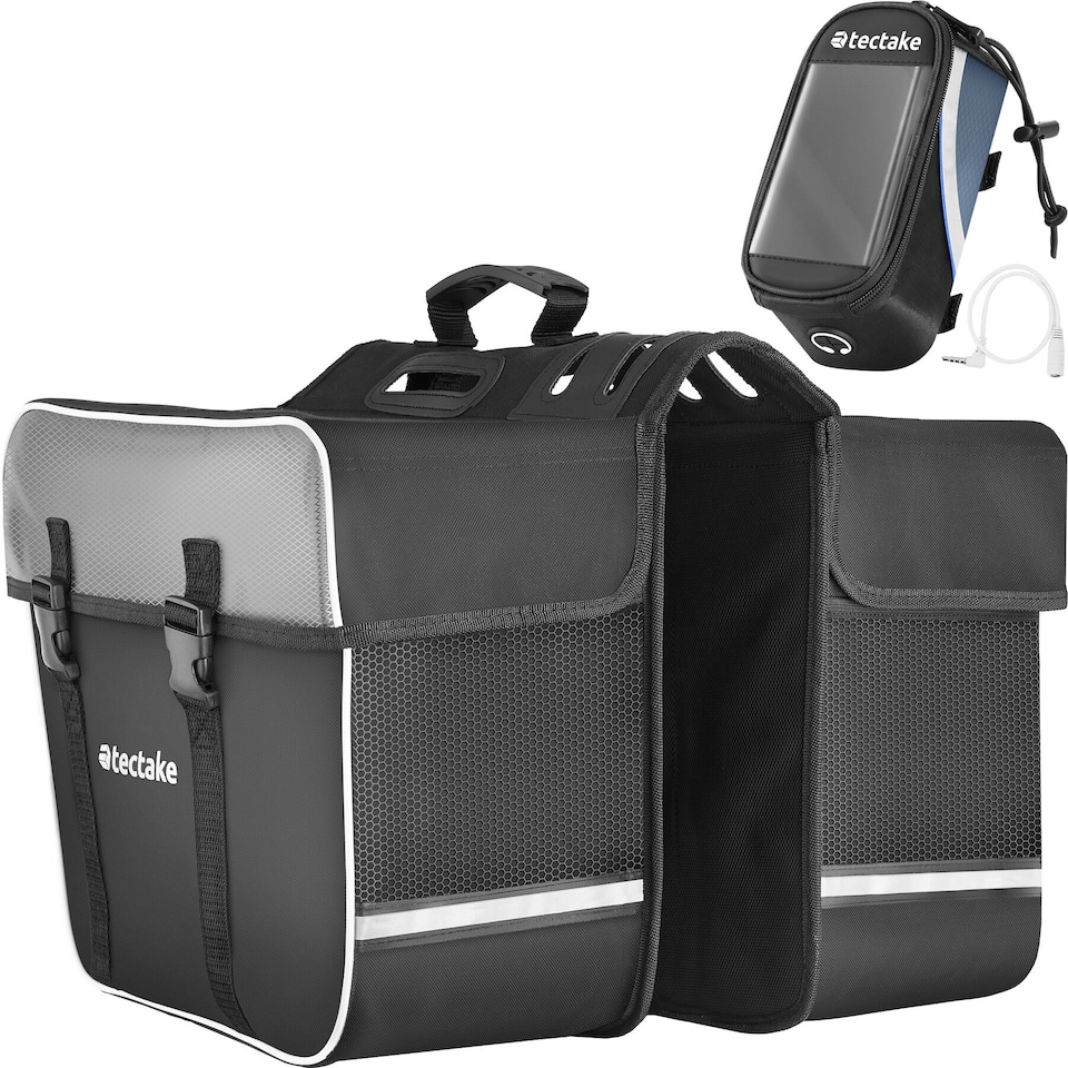 image 1 of Set bicycle bag Georg and frame bag, water-repellent | Black | black/blue | 1.3 L | 1