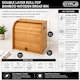 image 9 of Double Layer Roll Top Bamboo Wooden Bread Bin Kitchen Storage | Brown
