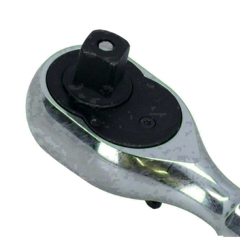 image 1 of 1/4in 3/8in and 1/2in Drive Stubby Headed Ratchet Socket Driver 90 Teeth 3pc