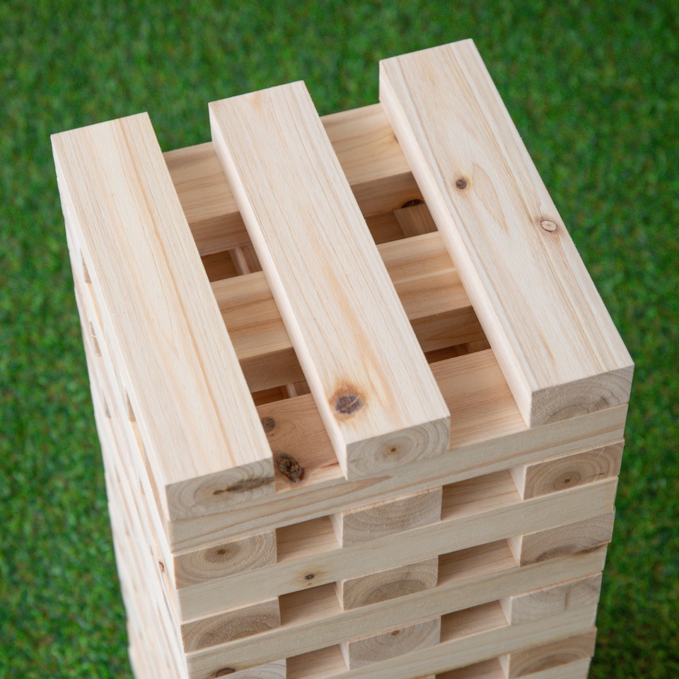 image 1 of Giant Wooden Jenga Style Tumbling Tower Garden Party Game