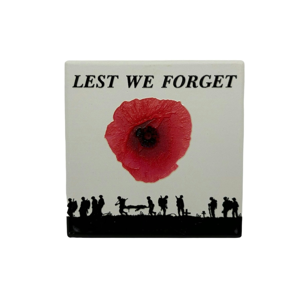 image 1 of Milford Collection Ceramic Coaster Lest We Forget 10x10cm