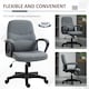 image 6 of Vinsetto Office Chair, Fabric Desk Chair Mid Back Work Study Chair with Massage Lumbar Support, Adjustable Height and Swivel Wheels, Grey