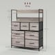 image 5 of HOMCOM Bedroom Chest of Drawers, Fabric Dresser with 7 Drawers, Storage Organiser Unit with Open Shelves and Metal Frame for Living Room, Entryway, Grey Wood Effect