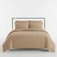 image 1 of Luxury Satin Stripe Duvet Cover Set T250 Cotton Rich Soft Bed Linen | Brown | Beige | Super King