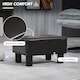 image 3 of HOMCOM Chic Faux Leather Footstool Ottoman Cube with 4 Plastic Legs Brown