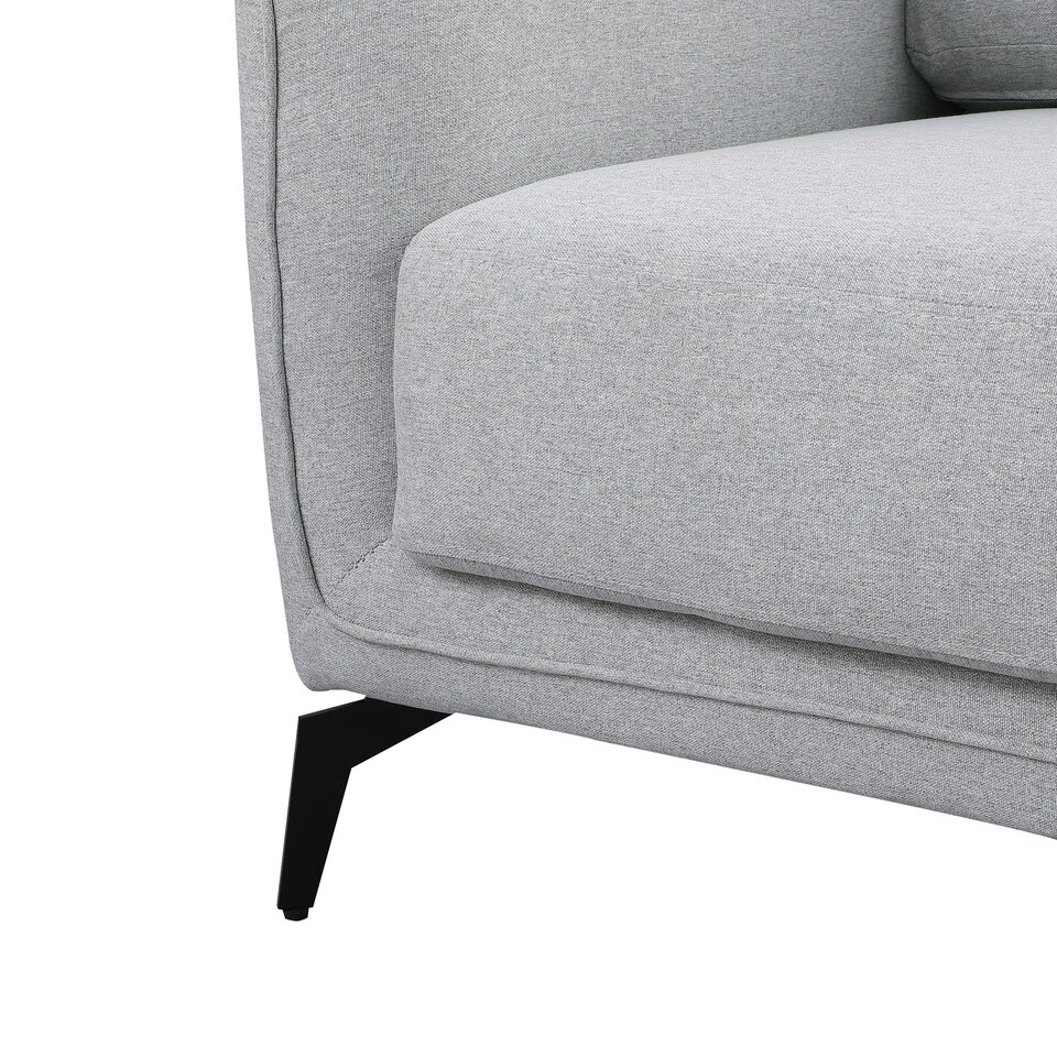 image 1 of Oslo Modern Scandi Style Fabric Living Room 2 Seater Sofa (Light Grey)