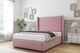 image 3 of Sloomy Stratford Pink Plush Divan Bed Base 2 Drawers Foot-End With 54 Inch Wingback Headboard & 12 Inch Matching Footboard | Pink | Pink | Super King | 1