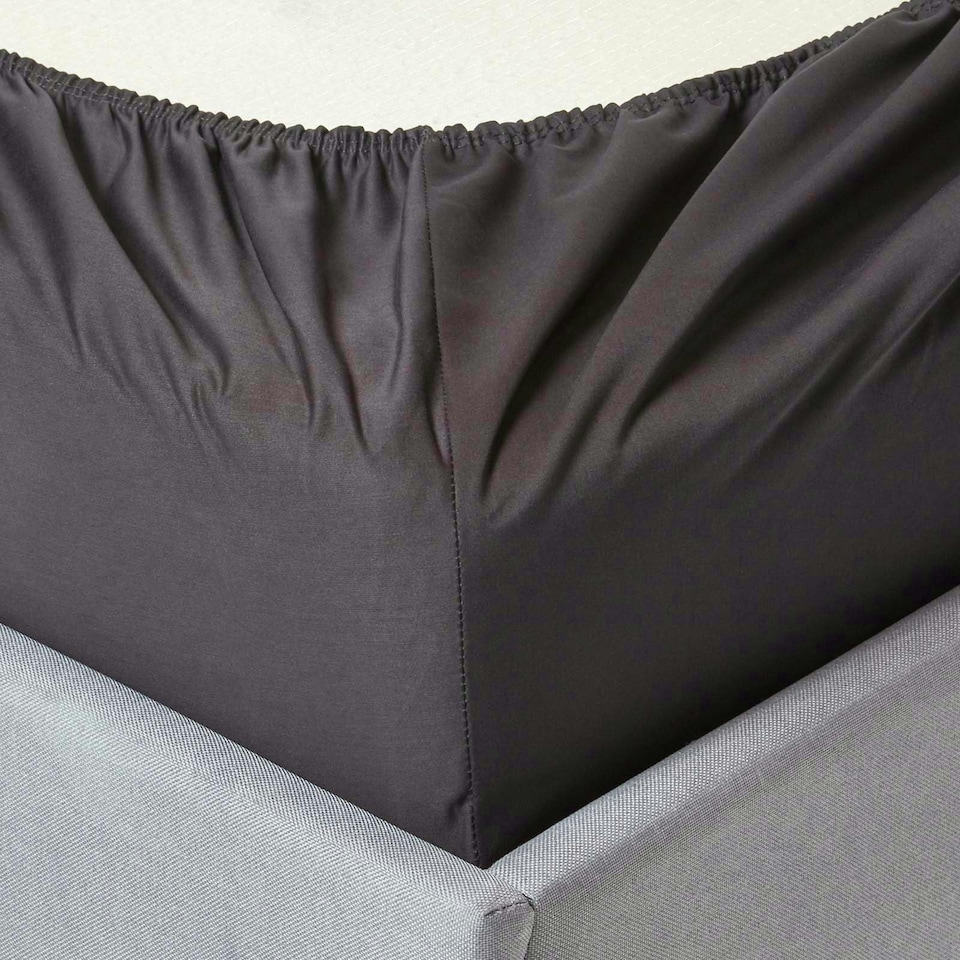 image 1 of Homescapes Dark Charcoal Grey Egyptian Cotton Deep Fitted Sheet 1000 TC, Single Grey | Single