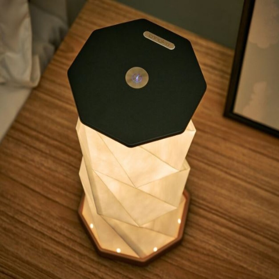 image 1 of Gingko LED Twist Hexagon Lamp Black