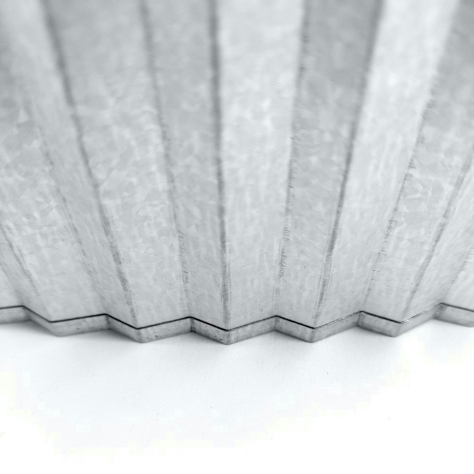 image 1 of Pack of 5 x 5m Galvanised Corrugated Lawn Edging Rolls in Silver Silver