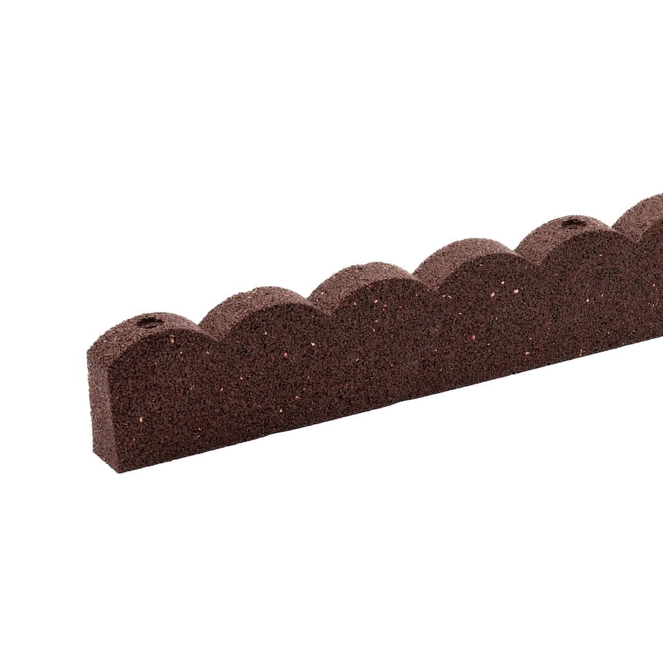 image 1 of Recycled Rubber Scallop Garden Edging Border - Brown - Pack of 4 | Brown | Brown | Pack of 4 | 1