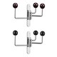 image 2 of Purple Ceramic Balls 3 Hook Wall Hanger