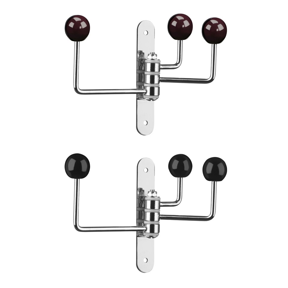 image 1 of Purple Ceramic Balls 3 Hook Wall Hanger