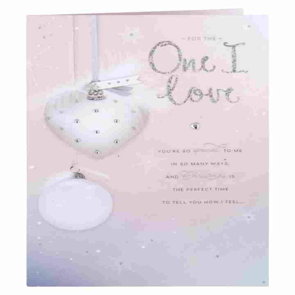 image 1 of Soft Baubles One I Love Christmas Card