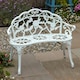 image 1 of Cast Aluminium Garden Bench Metal Frame 2 Seater Patio Chair Outdoor Seating | White