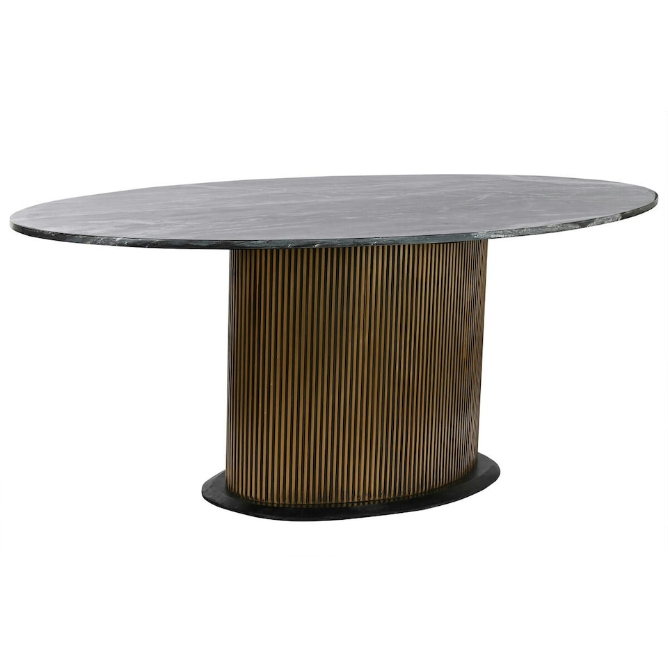 image 1 of Dining Table Home ESPRIT Black Golden Brass Marble 200 x 110 x 76 cm N/A