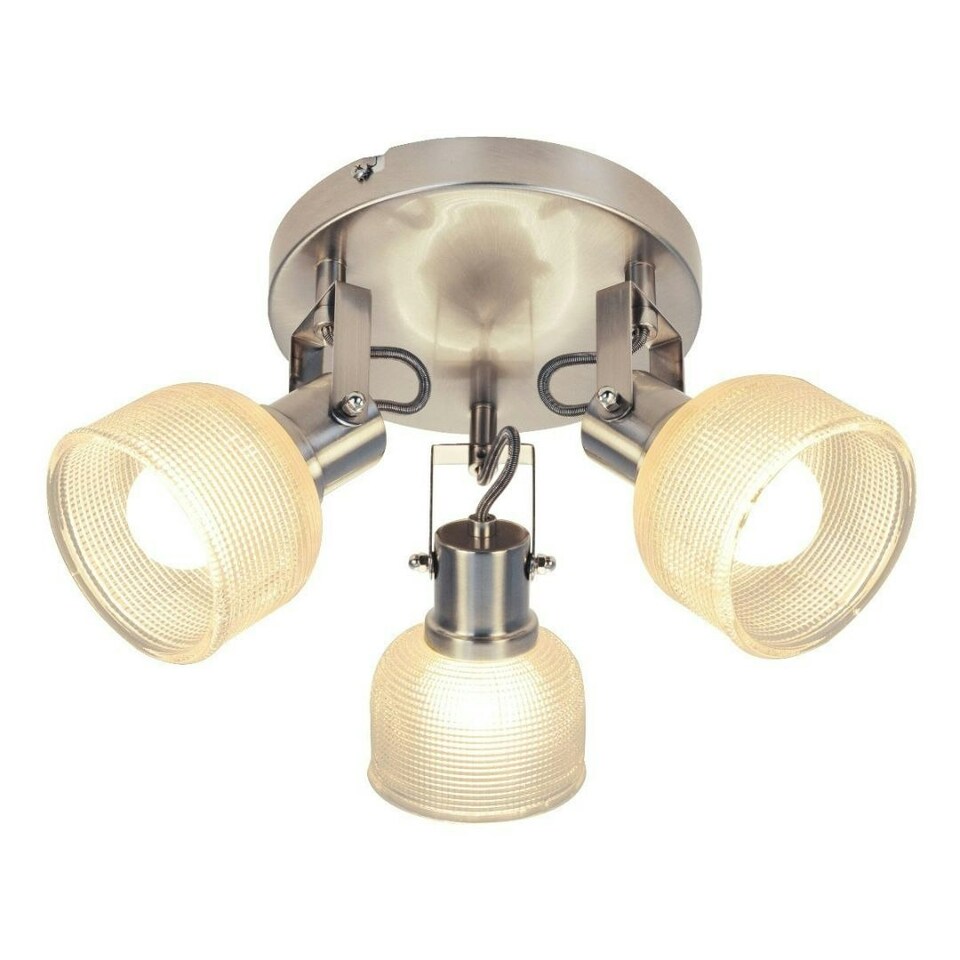 image 1 of Jaron Polished Chrome and Glass 20cm 3 Light Spot Light